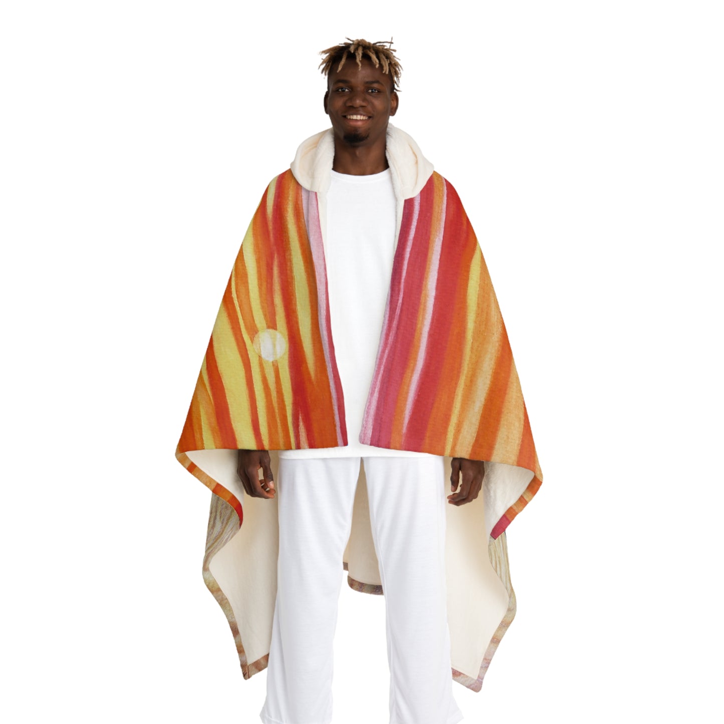 Hooded Sherpa Blanket - Wayuu Nature Woman Illustration