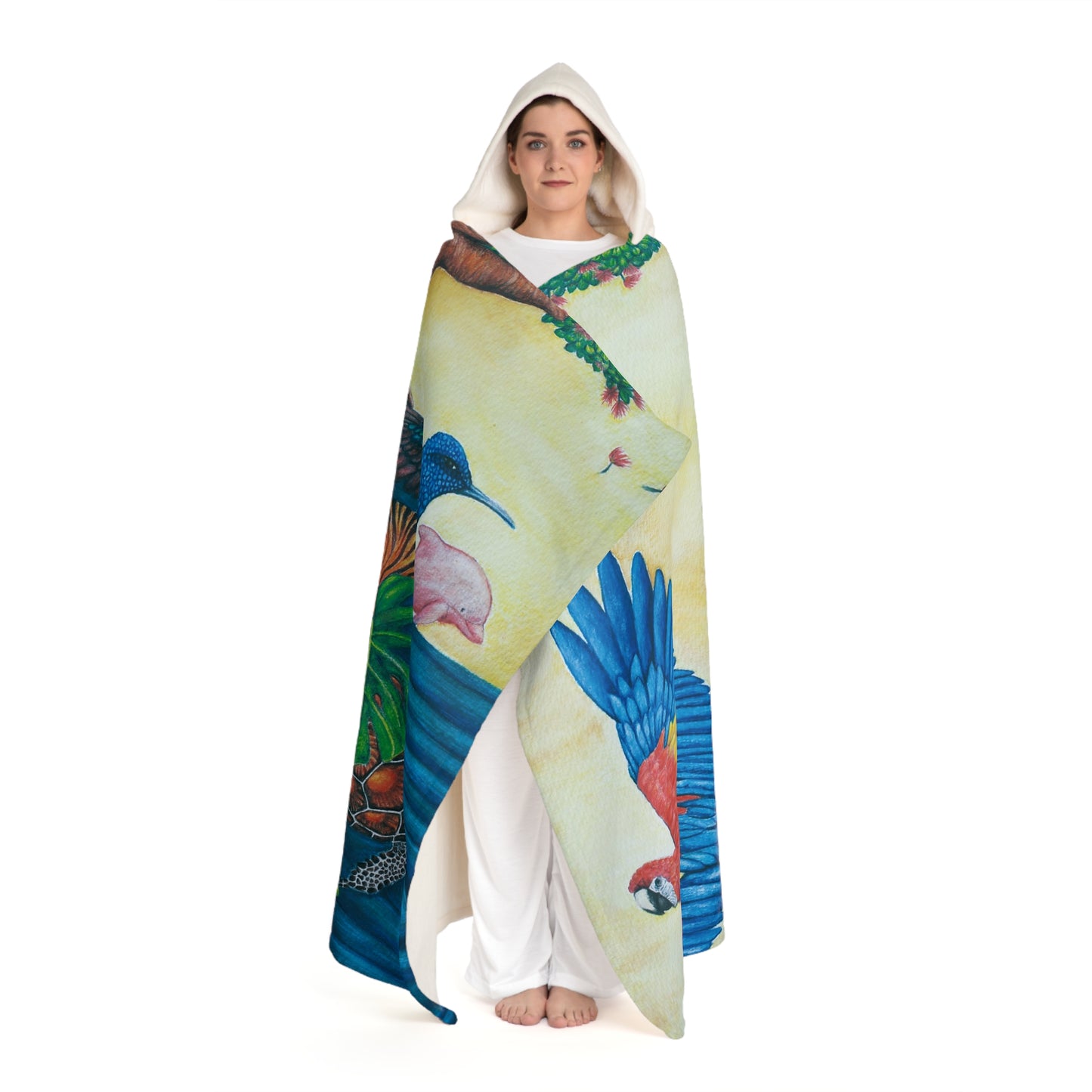 Hooded Sherpa Blanket - Natural Mind