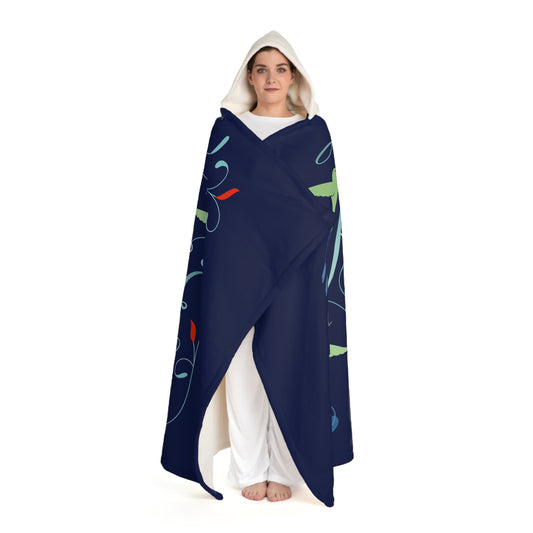 Hooded Sherpa Blanket - Peace Illustration