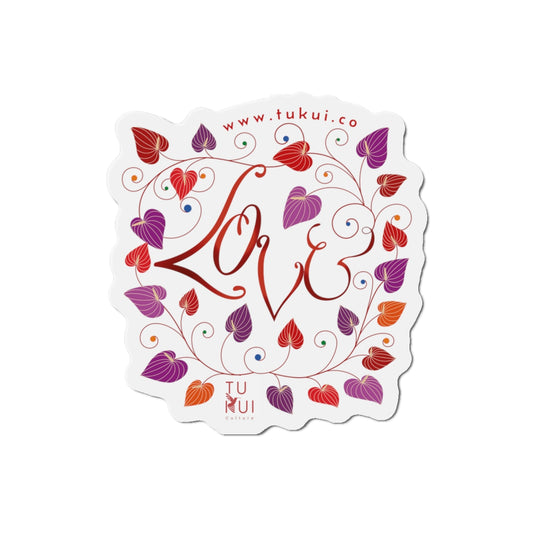 Love Floral Die-Cut Magnet — Heart Vine Refrigerator Sticker (Valentine Gift)