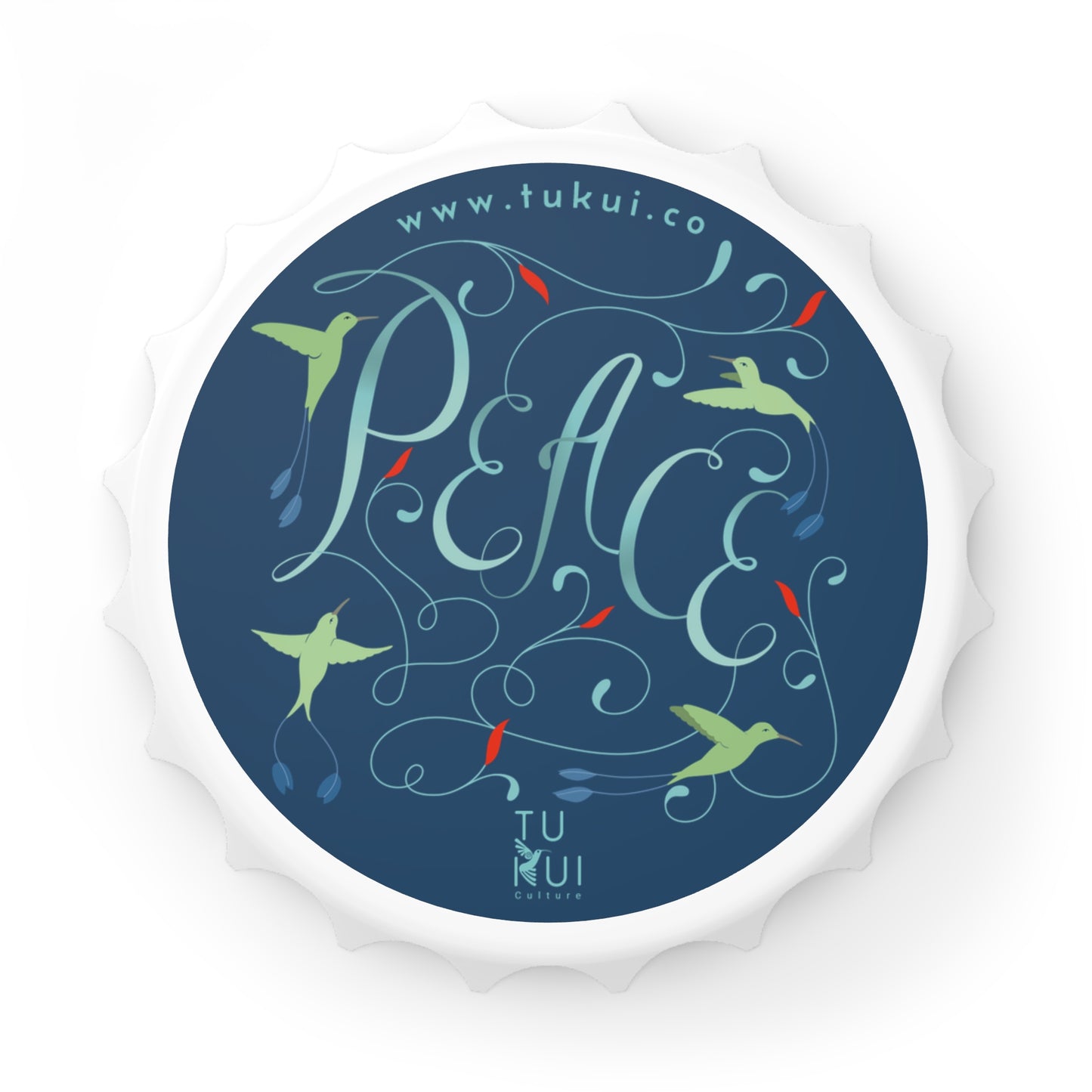 Peace Hummingbirds Bottle Opener — Decorative Magnetic Beer Cap Opener