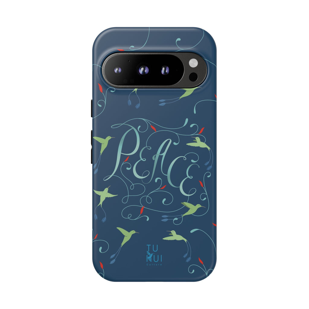 Phone Case - Hummingbirds & Flowers with Peace Lettering