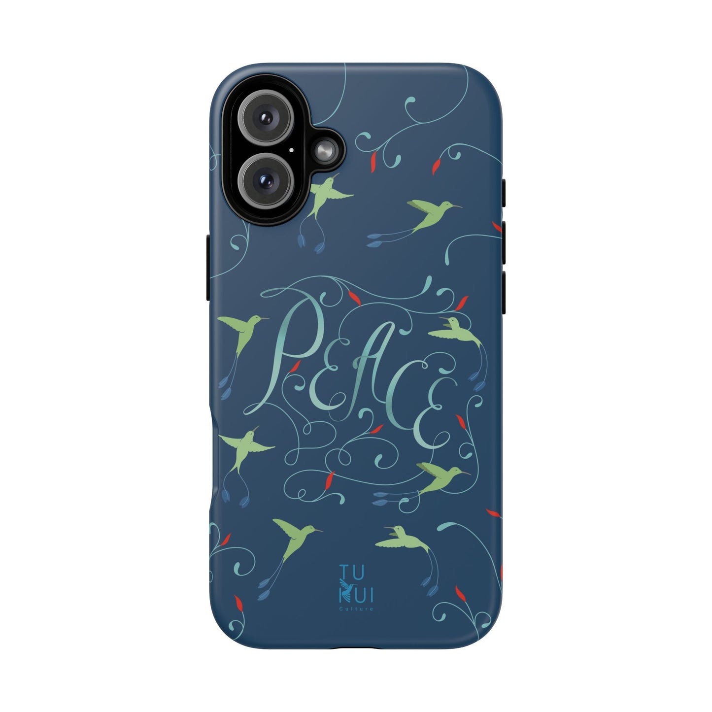 Phone Case - Hummingbirds & Flowers with Peace Lettering
