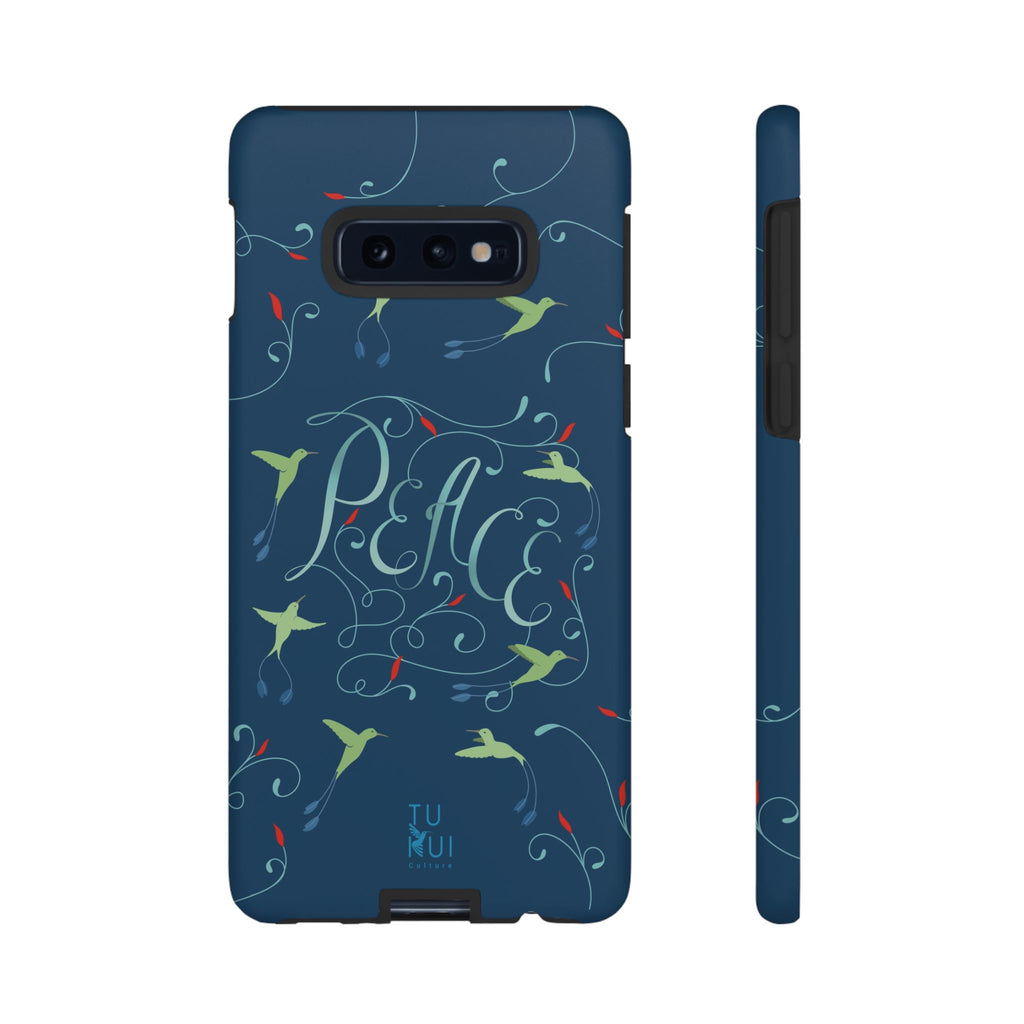 Phone Case - Hummingbirds & Flowers with Peace Lettering