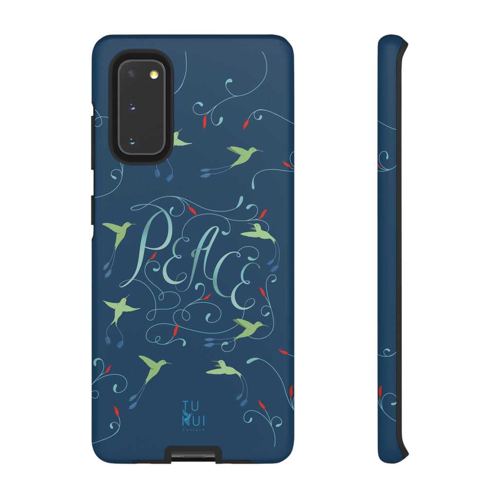 Phone Case - Hummingbirds & Flowers with Peace Lettering