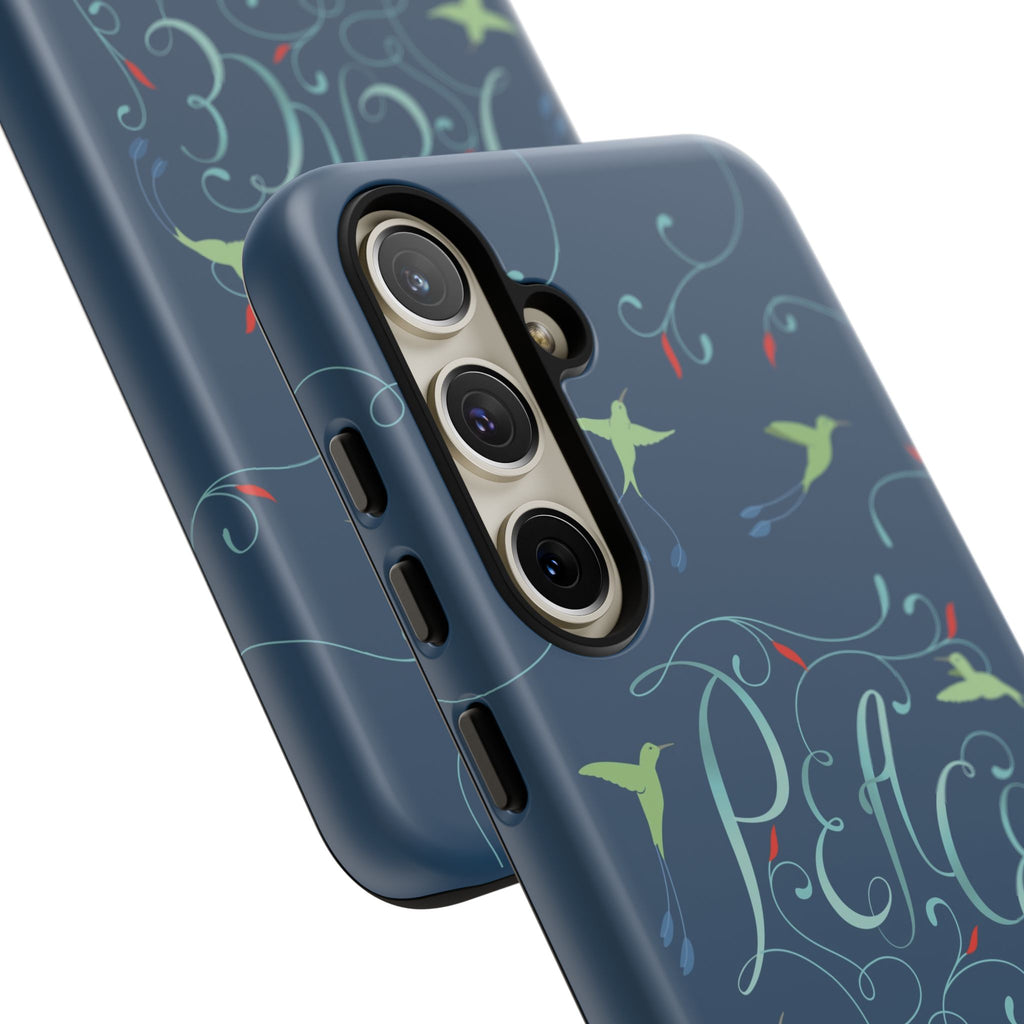 Phone Case - Hummingbirds & Flowers with Peace Lettering
